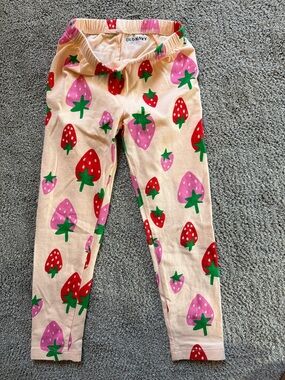 Old Navy Peach Leggings with Pink and Red Strawberry Print